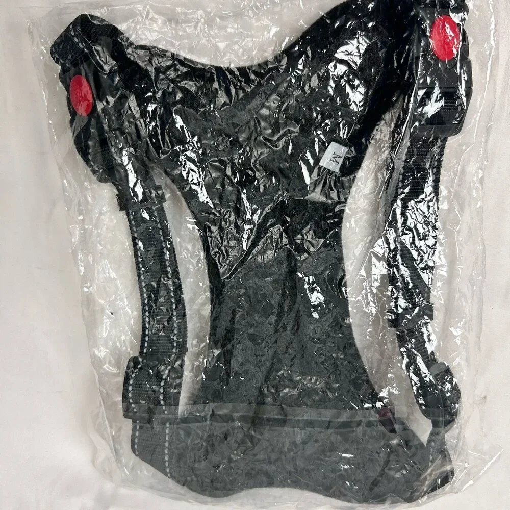 Dog Harness Black Size Medium Reflective Adjustable No-Pull Style New